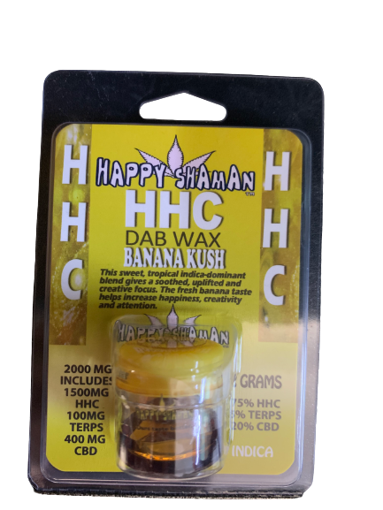 HAPPY SHAMAN HHC DAB WAX BANANA KUSH   2 GRAM INDICA