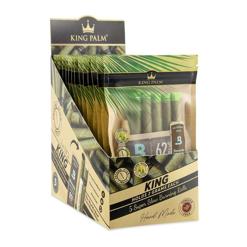 KING PALM HAND ROLLED LEAF - KING PRE-ROLL CONE 5PK (15 COUNT DISPLAY)
