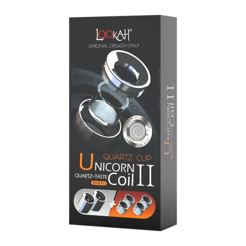 LOOKAH UNICORN QUARTZ COIL II - PACK OF 2 ATOMIZERS + 4 QUARTZ CUPS