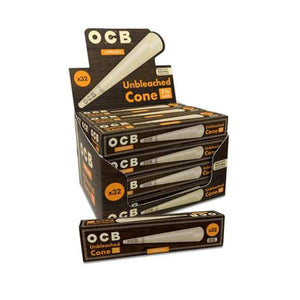 OCB Virgin Cone 1 1/4 84mm - 32 Cones Per Pack - (12 Count Display)