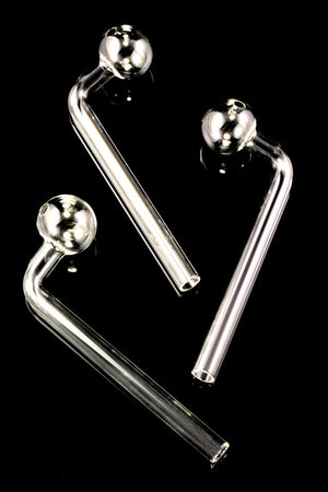 Clear Glass L Shaped Oil Burner Pipe