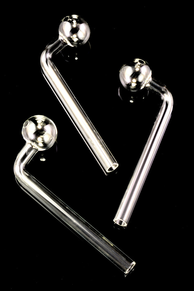 Clear Glass L Shaped Oil Burner Pipe