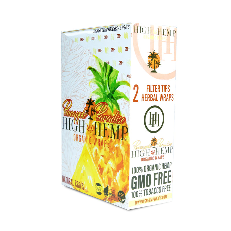 HIGH HEMP ORGANIC WRAPS PINAEAPPLE PARADISE - PACK OF 2 - DISPLAY OF 25