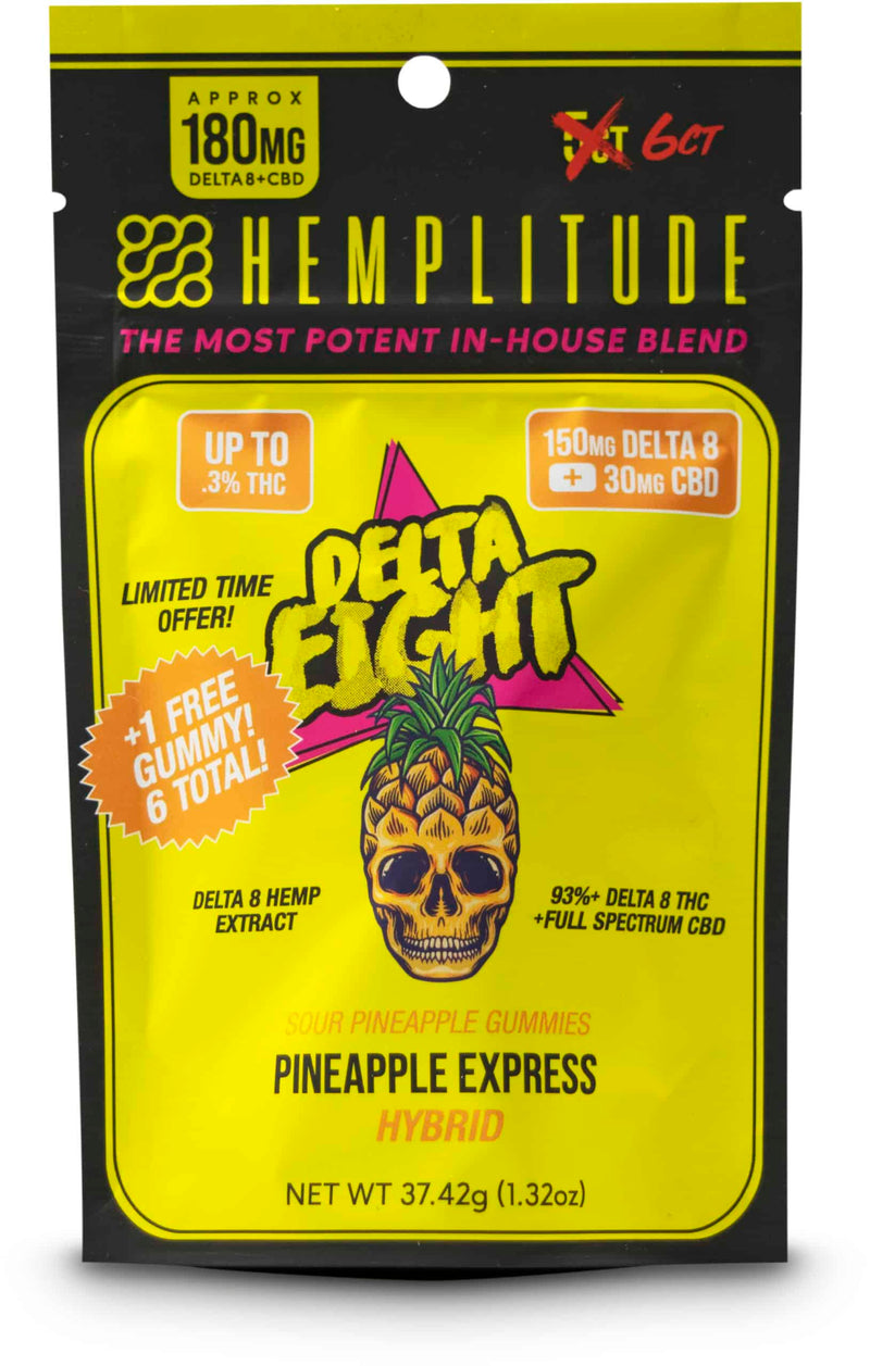 HEMPLITUDE GUMMIES SOUR PINEAPPLE 180MG 8PCS