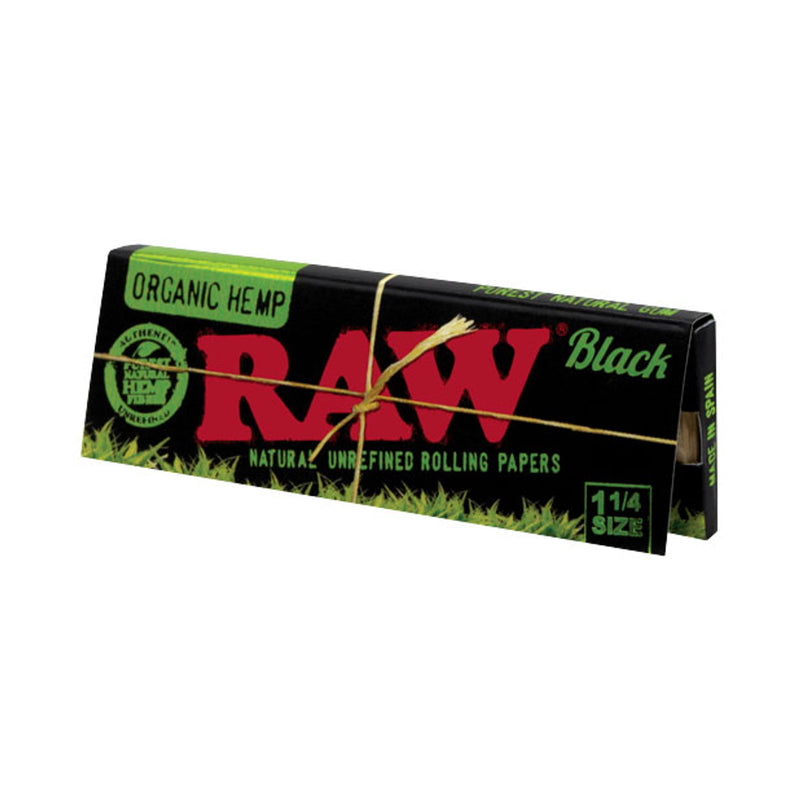 RAW BLACK 1 1/4 ORGANIC HEMP ROLLING PAPERS