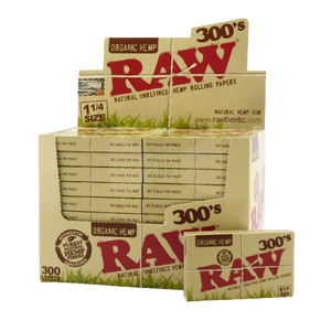 RAW 300's ORGANIC HEMP  1 1/4 SIZE 40 PER BOX