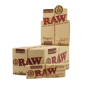 raw organic hemp connoisseur 1 1/4 size+tips 24 per box