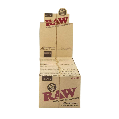 RAW CLASSIC CONNOISSEUR 1 1/4 +PRE-ROLL TIPS