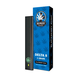 REMEDY 900MG DELTA8 DISPOSABLE BLACKBERRY KUSH INDICADOMINAT HYBRID