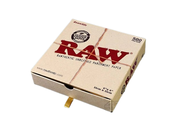 RAW RAWTHENTIC UNREFINED PARCHMENT PAPER / 6"X6" 15 CM X 15 CM / 500 PER BOX