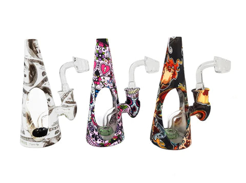 6.25″ Horn Mini Silicone Glass Water Pipe