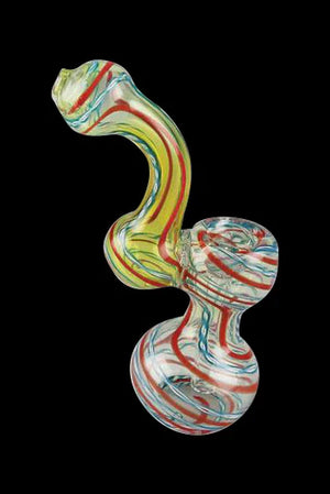 BUBBLER  PIPE ORANGE & WHITE SWIRLS