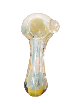 GLASS HAND PIPE YELLOW MIRROR