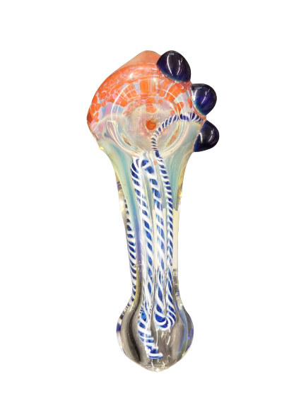HAND PIPE:GLASS HAND PIPE MIC COLOR 3BUMB IN HADE