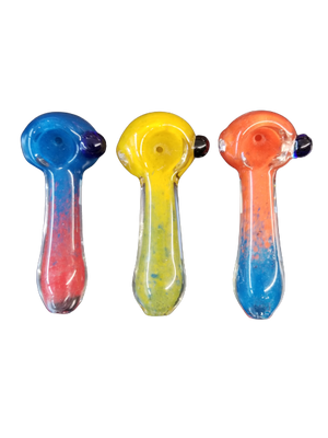 MINI GLASS HAND PIPE BLUE FADE ORANGE ( 1235 )