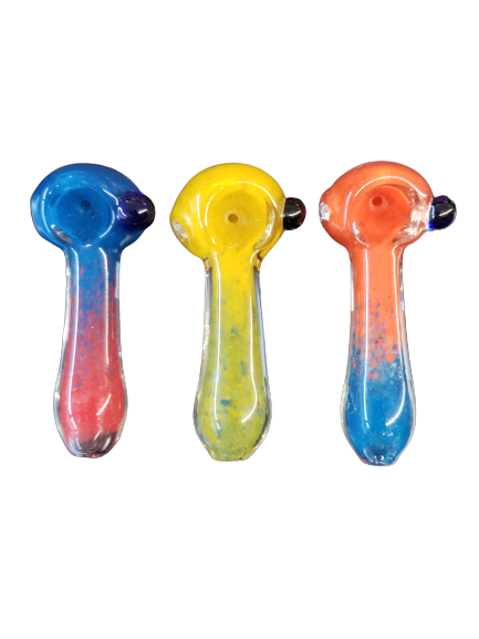 MINI GLASS HAND PIPE BLUE FADE ORANGE ( 1235 )