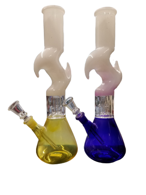 GLASS WATER PIPE TREE SHAPE COLOR TOP/BOTTOM