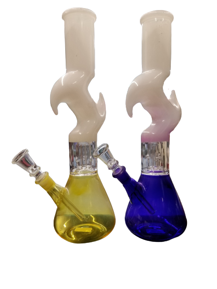 GLASS WATER PIPE TREE SHAPE COLOR TOP/BOTTOM