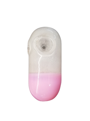 HAND PIPE THAT GLOW IN THE DARK WITH A PINK DOTS