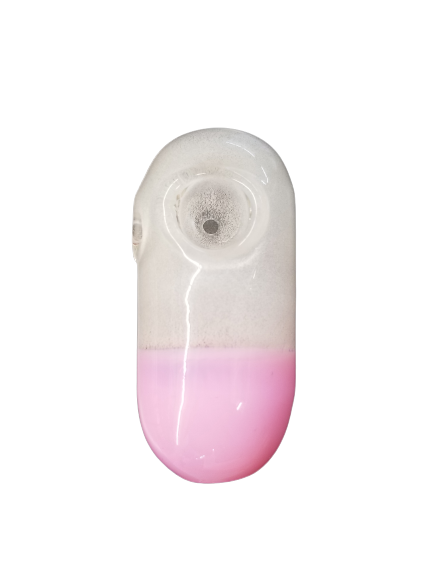 HAND PIPE THAT GLOW IN THE DARK WITH A PINK DOTS