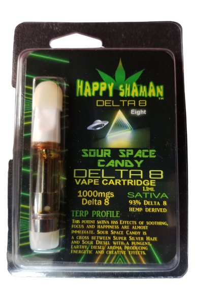 CART/PRE ROLLS:HAPPY SHAMAN HERBS DELTA 8 SOUR SPACE CANDY