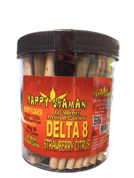 HAPPY SHAMAN PRE ROLL D8 60PCS- STRABERRY