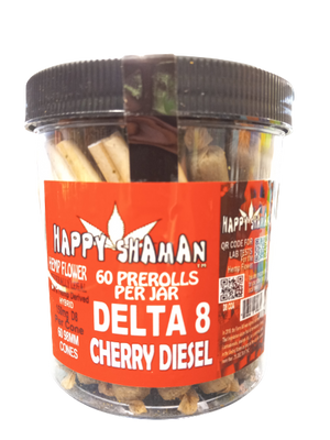 DELTA 8:HAPPY SHAMAN PRE ROLL D8 60PCS- Cherry Diesel