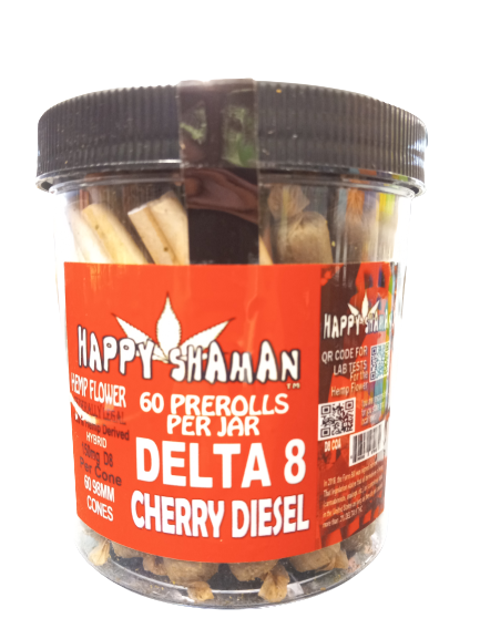 DELTA 8:HAPPY SHAMAN PRE ROLL D8 60PCS- Cherry Diesel