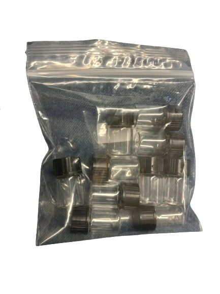 SCREW THREAD CLEAR GLASS VIAL BAG OF 10 1.5 oz GRAM