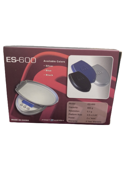 FAST WEIGH ES-600 Pocket Scale 600g x 0.1g - Silver