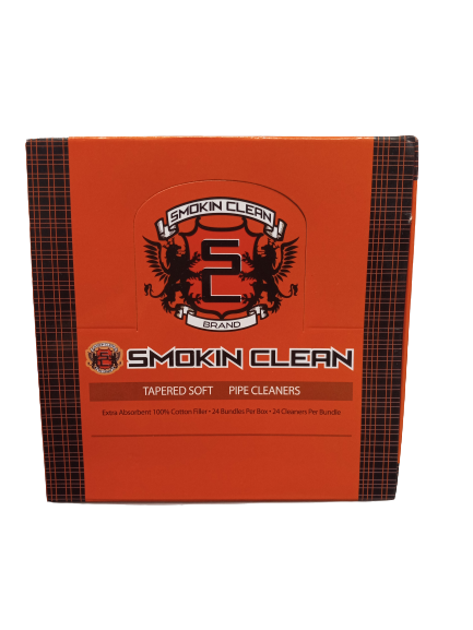 SMOKIN CLEAN EXTRA ABSORBENT COTTON PIPE CLEANERS - DISPLAY OF 24 BUNDLES ORANG