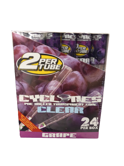 CYCLNES PRE ROLLED TRIMSPIMENT CONE CLEAR GRAPE 24 PER BOX 2 PER TUBE