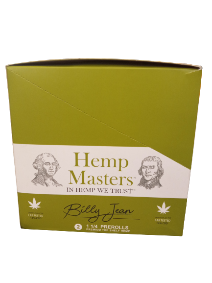 HEMP MASTERS IN HEMP WE TRUST BILLY JEAN 1 1/4 PREROLLS PREMIUM TOP SHELF HEMP 30 PREROLLS