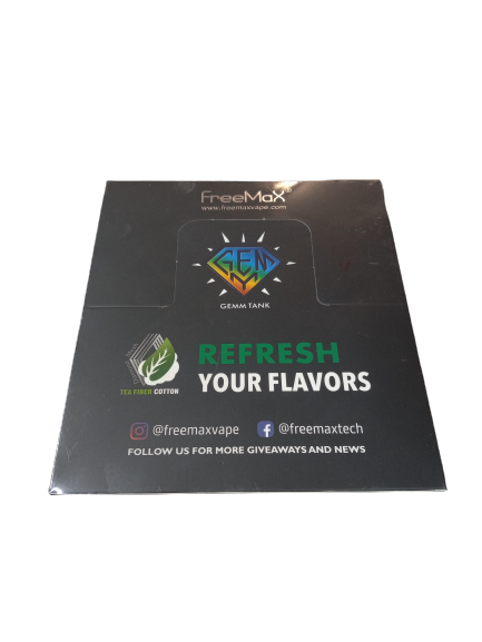 FREEMAX GEMM 5ML DISPOSABLE SUB-OHM  TANK WITH G2 0.5 20-30W BOX OF 10 PACK CLEAR