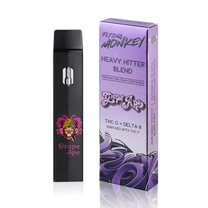 THC-O + DELTA 8 ENRICHED WITH THC P:FLYING MONKEY HEAVY HITTER BLEND GRAPE APE LIMITED EDITION