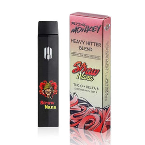 THC-O + DELTA 8 ENRICHED WITH THC P:FLYING MONKEY HEAVY HITTER BLEND STRAW NANA LIMITED EDITION