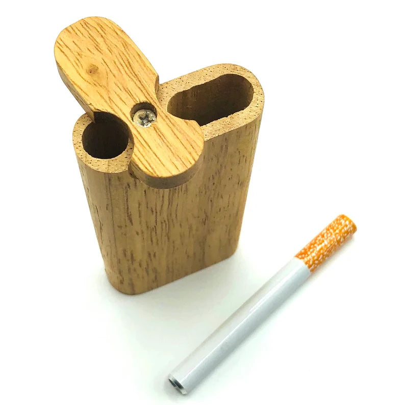 Wooden Dugout Box One Hitter Wood Stash Box Metal Tobacco Pipe Swivel Top