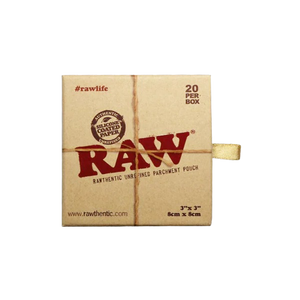 RAW RAWTHENTIC UNREFINED PARCHMENT POUCH / 3"X3" 8CM X 8CM / 20 PER BOX