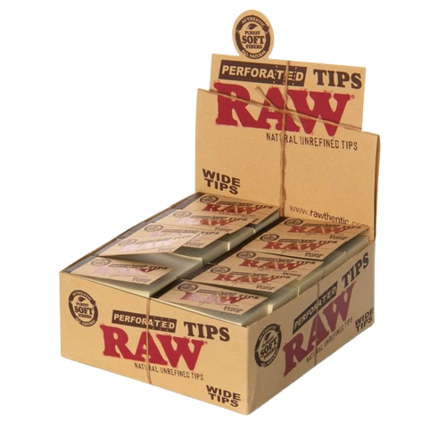 RAW Perforated Wide Tips (50/Booklets, 50/Box)