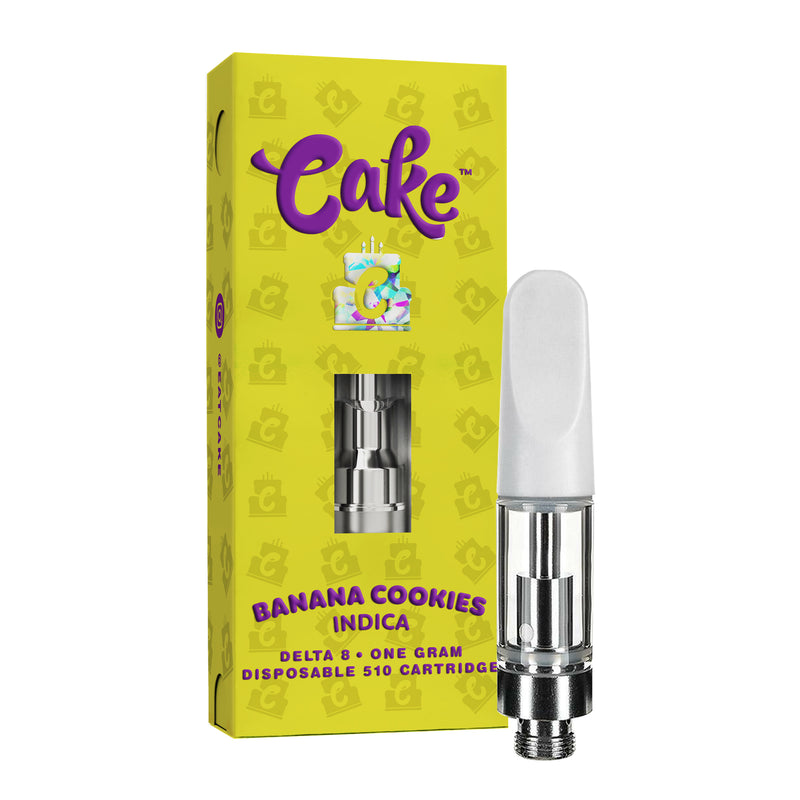 CART-DELTA8:CAKE ONE GRAM DELTA 8 DISPOSABLE CARTRIDGE BANANA COOKIES