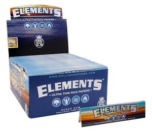 Elements King Size Slim Ultra Thin Rice Rolling Paper Full Box of 50 Pack