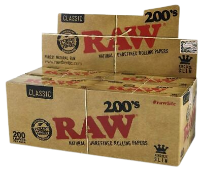 RAW ROLLING PAPERS 200S KING SIZE SLIM /40Per box