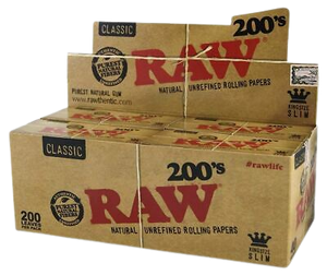 RAW ROLLING PAPERS 200S KING SIZE SLIM /40Per box