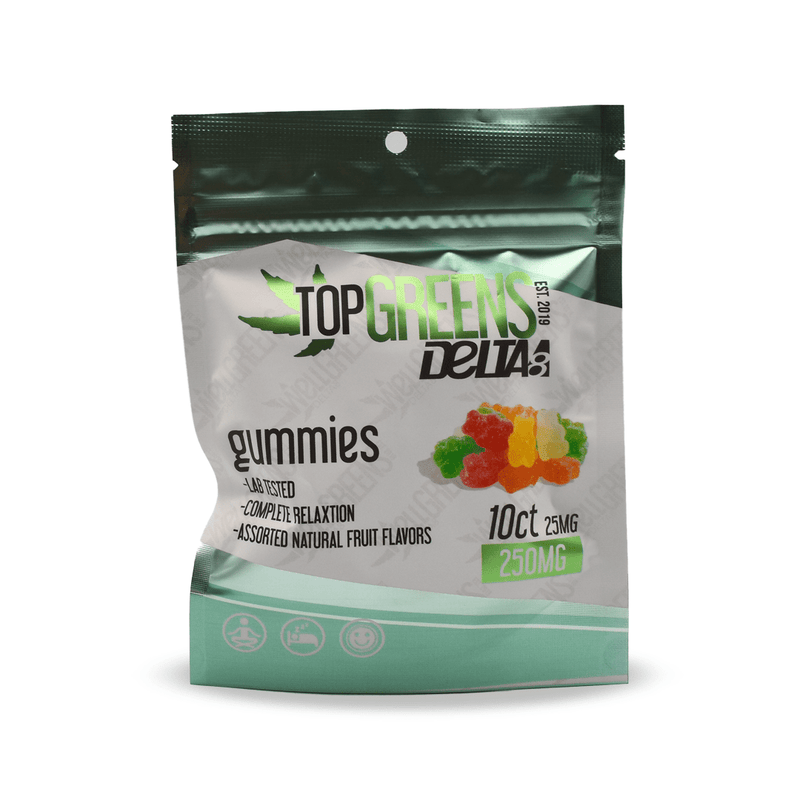 TOP GREENS 250MG DELTA 8 GUMMIES 25MG/S