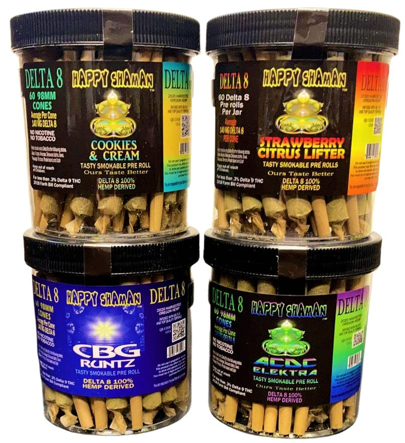 Happy Shaman delta 8 Prerolls - Strawberry Citrus